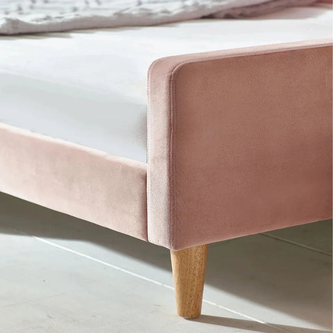 Aigliere Moon Upholstered Luxury Bed In Suede - A Crown Furniture