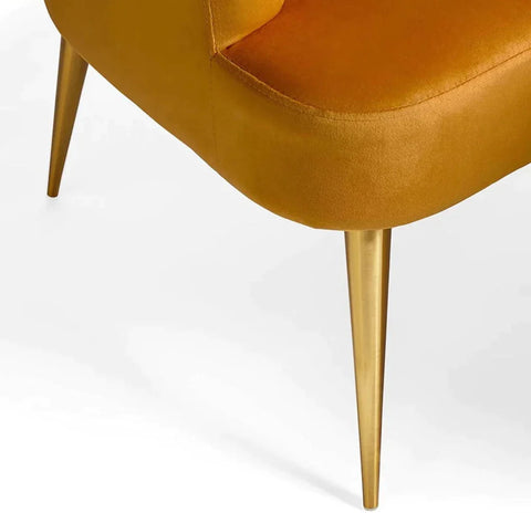 Soliloquy Shell Designer Orange Velvet Lounge Chair - A Crown Furniture
