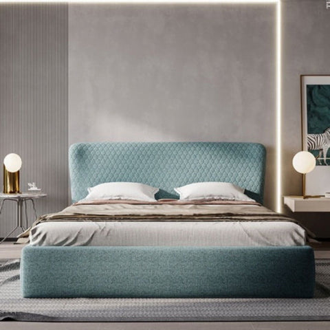 Aonach Luxury Upholstered Bed In Suede - A Crown Furniture