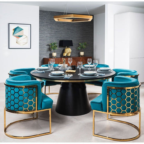 Synchrony Style Luxury 4 Seater Round Dining Table - A Crown Furniture