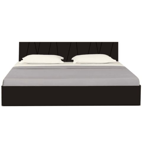 Anierin Wooden Bed With Storage In Brown Matte Finish
