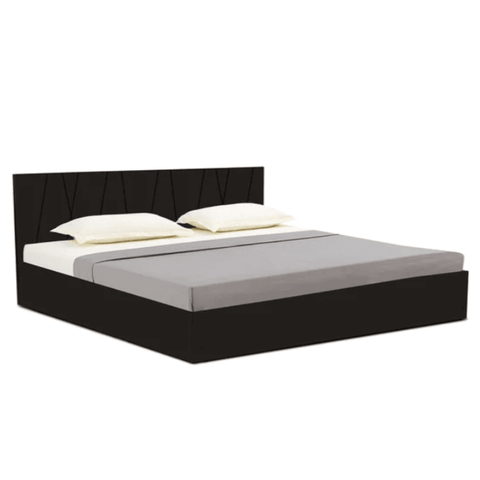 Anierin Wooden Bed With Storage In Brown Matte Finish