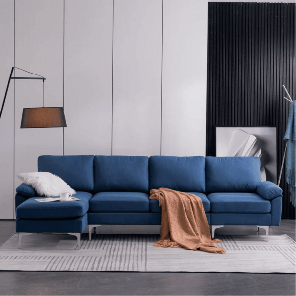 Airgid Blue Sectional Sofa Set