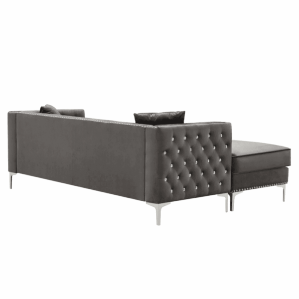 Badandun Grey Chesterfield Sectional Sofa Set - A Crown Furniture