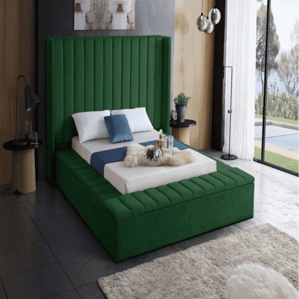 Jibboom Upholstered Bed With Storage - A Crown Furniture