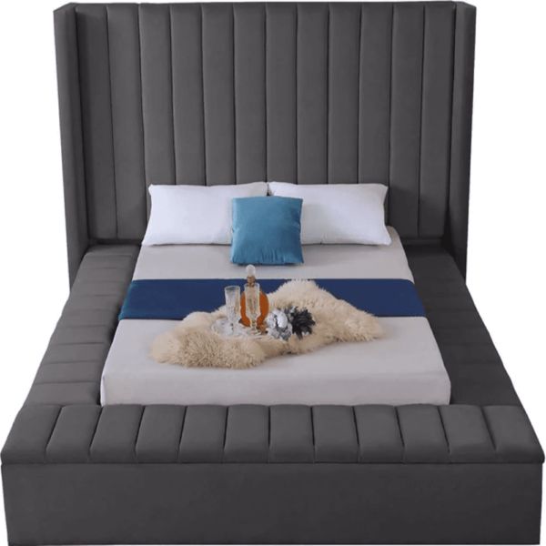 Jibboom Upholstered Bed With Storage - A Crown Furniture