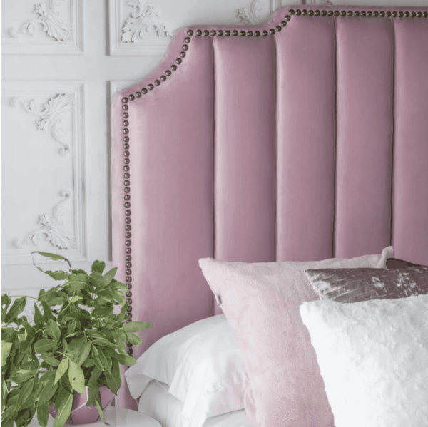 Sprague Upholstered Bed With Storage In Pink Suede - A Crown Furniture