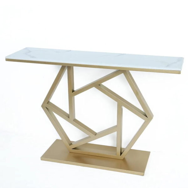 Serene Golden Console Table - Stainless Steel - A Crown Furniture