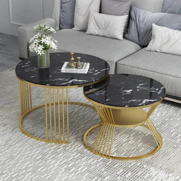 Grande Golden Nesting Table Set Of Two - A Crown Furniture