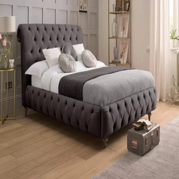 Steeve Quilt Upholstered Without Storage Bed In Suede - A Crown Furniture