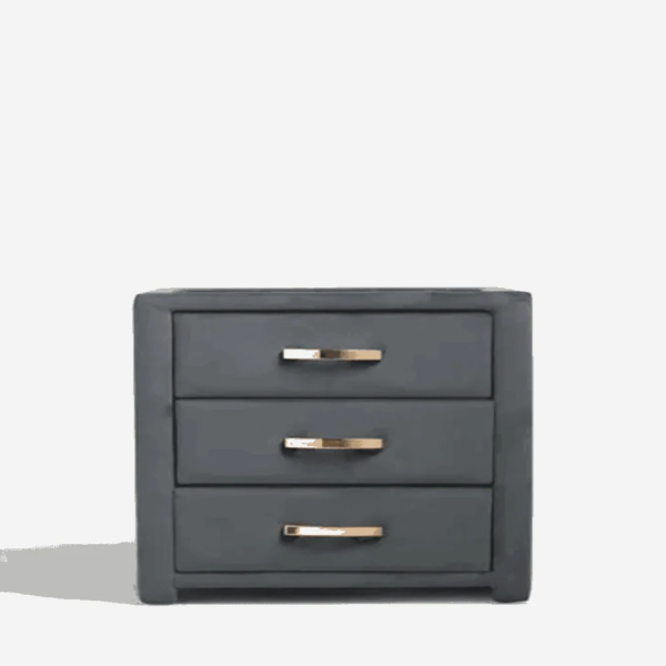 Bac Upholstered 3 Drawer Bedside