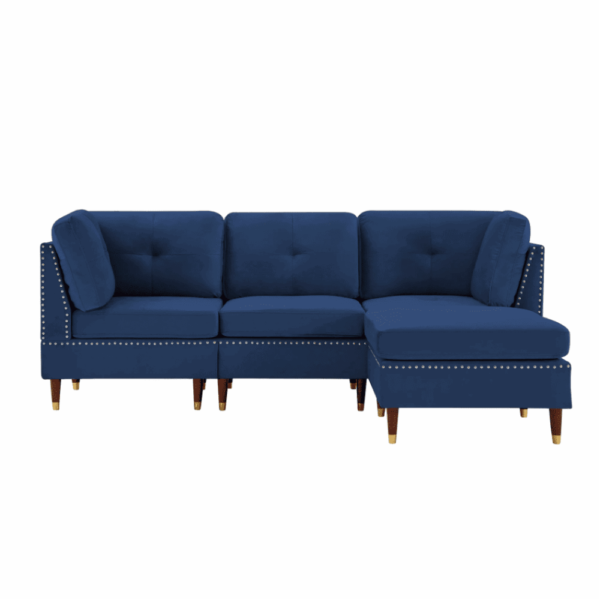 Berkeley Sectional Suede Sofa Set With Ottoman