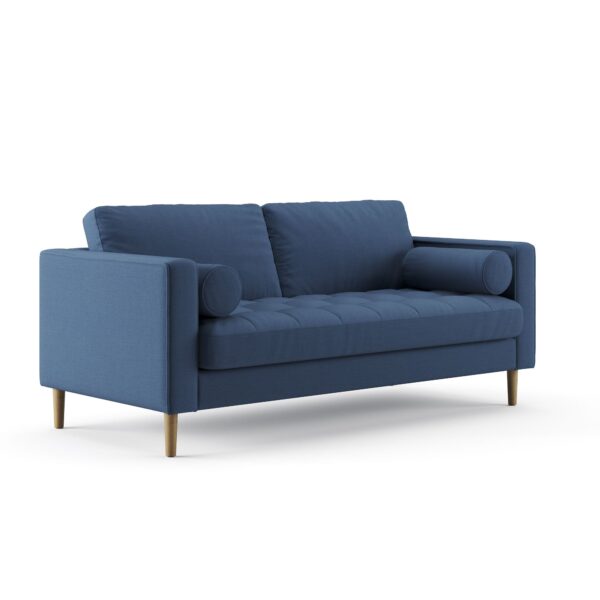 2 Seater Angle Indigo Blue Wood Leg