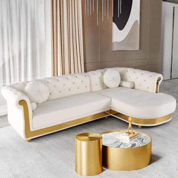 Biod Premium Modern Sofa Set In Beige Leatherette - A Crown Furniture