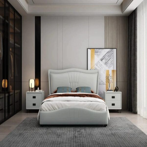 Delta Luxury Upholstered Bed In Leatherette - A Crown Furniture