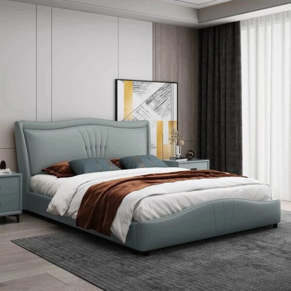 Delta Luxury Upholstered Bed In Leatherette - A Crown Furniture