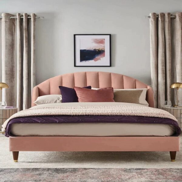 Taunton Verticle Upholstered Without Storage Bed In Suede - A Crown Furniture