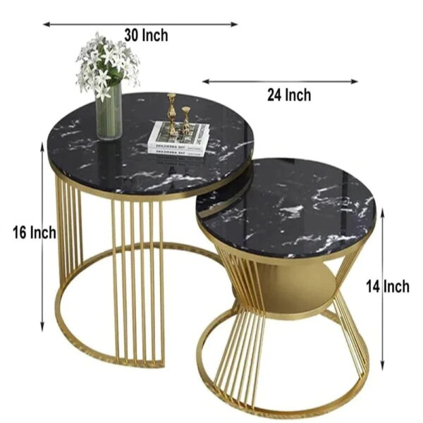 Grande Golden Nesting Table Set Of Two - A Crown Furniture