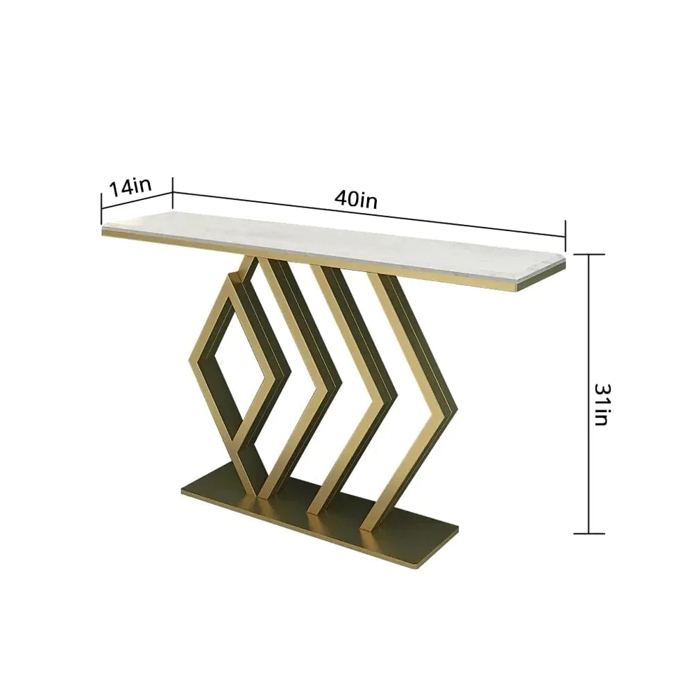 Soulaure Golden Console Table - Stainless Steel - A Crown Furniture