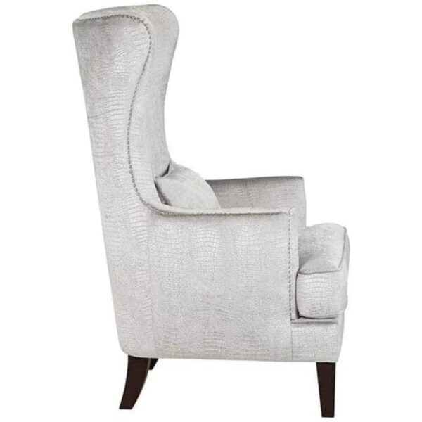 Murtera High Back Wing Chair In Silver Color - A Crown Furniture