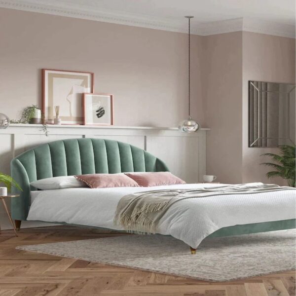 Taunton Verticle Upholstered Without Storage Bed In Suede - A Crown Furniture