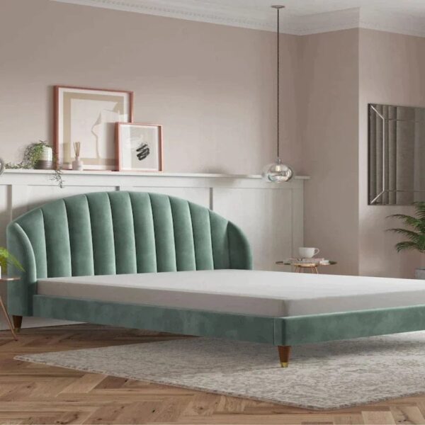 Taunton Verticle Upholstered Without Storage Bed In Suede - A Crown Furniture