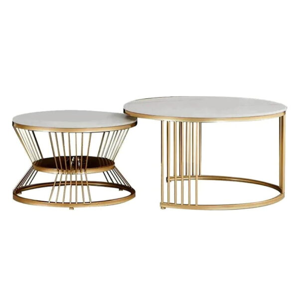 Hexenkopf Golden Nesting Table Set Of Two - Center Table - A Crown Furniture