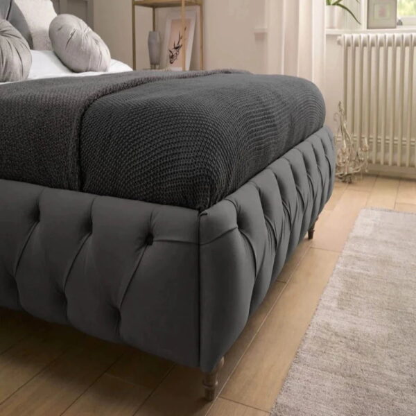 Steeve Quilt Upholstered Without Storage Bed In Suede - A Crown Furniture