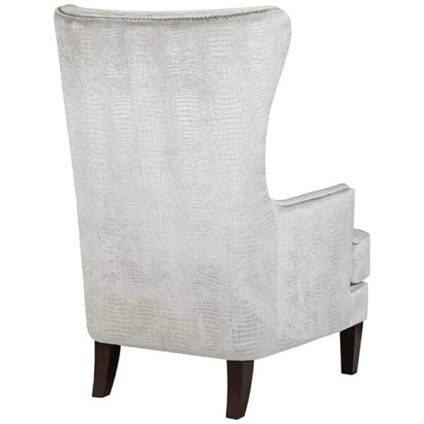 Murtera High Back Wing Chair In Silver Color - A Crown Furniture