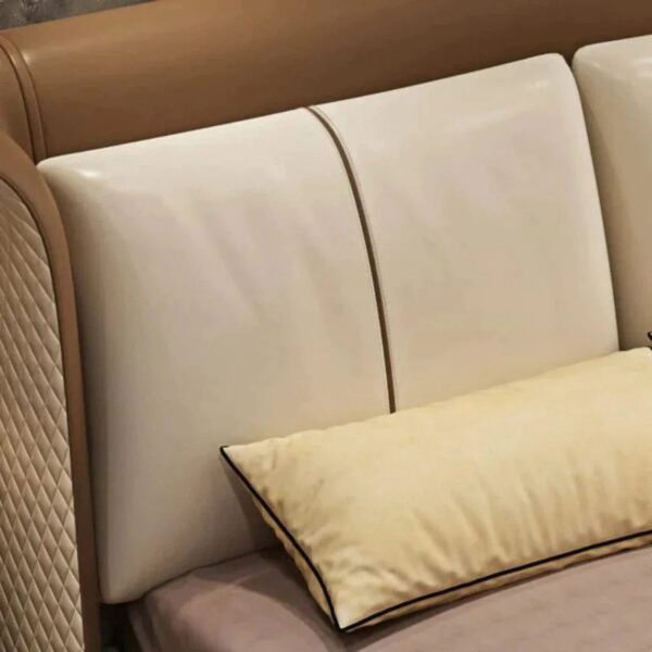 Scud Luxury Upholstered Bed In Leatherette - A Crown Furniture