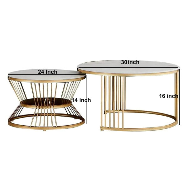 Hexenkopf Golden Nesting Table Set Of Two - Center Table - A Crown Furniture