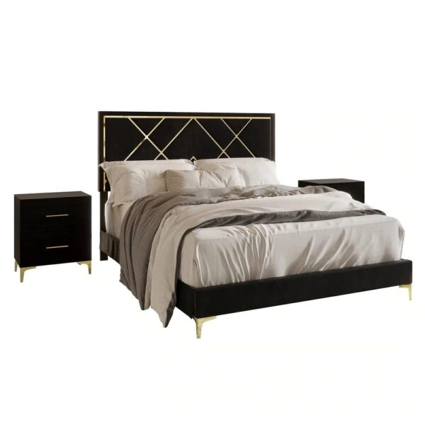 Sonnet Premium Bed Without Storage In Suede - A Crown Furniture