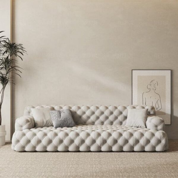 Brallis Premium Chesterfield Sofa Set In Suede - A Crown Furniture