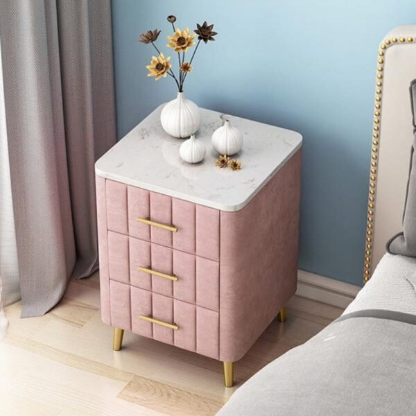 Macduibh Upholstered 3 Drawer Bedside - A Crown Furniture