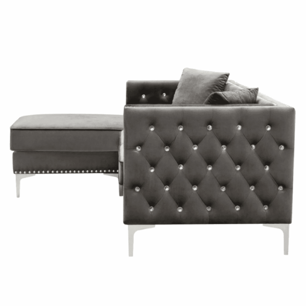 Badandun Grey Chesterfield Sectional Sofa Set - A Crown Furniture