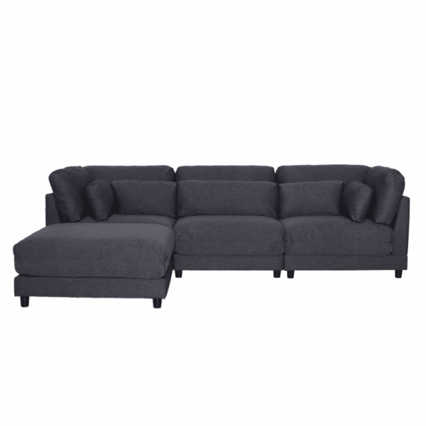 Blecka Sectional Sofa Set In Charcoal Color