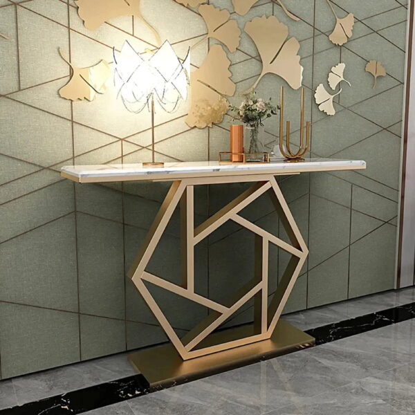 Serene Golden Console Table - Stainless Steel - A Crown Furniture