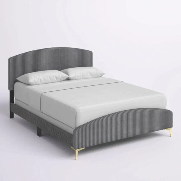 Stevedore Upholstered Without Storage Bed In Suede - A Crown Furniture