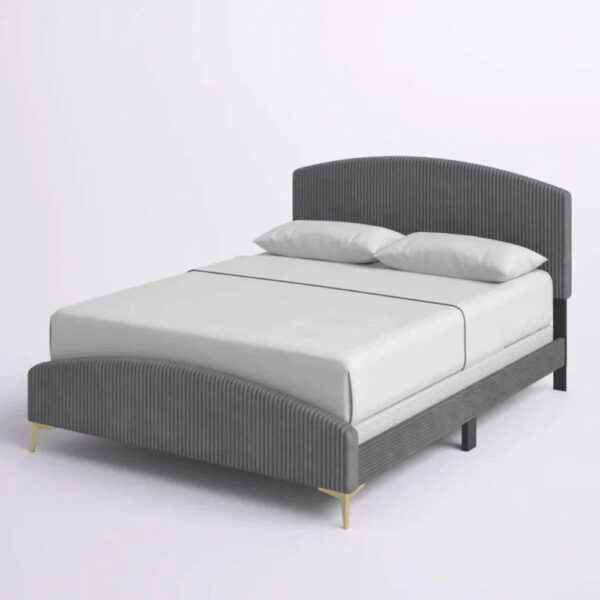 Stevedore Upholstered Without Storage Bed In Suede - A Crown Furniture