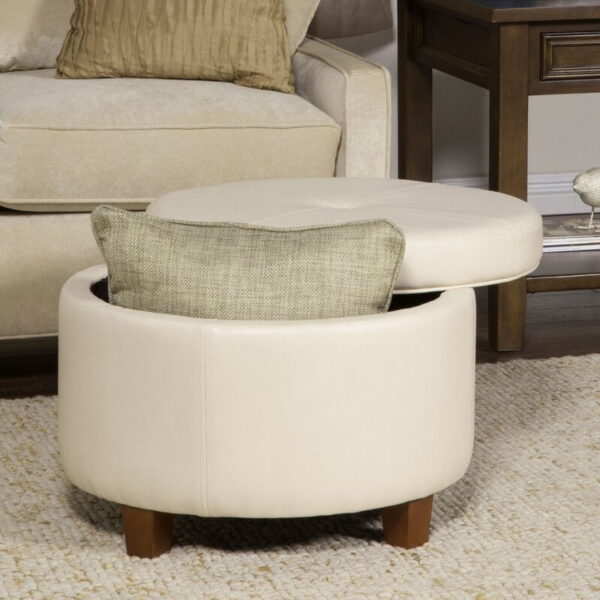 Breyonce Vegan Leather Storage Ottoman