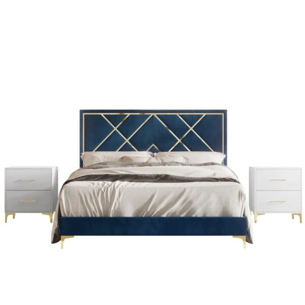 Sonnet Premium Bed Without Storage In Suede - A Crown Furniture