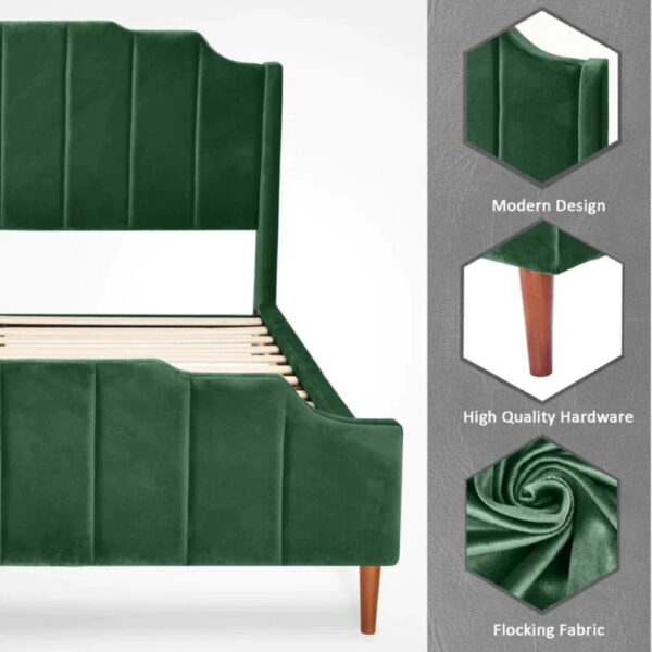 Bhalg Upholstered Without Storage Bed In Suede - A Crown Furniture