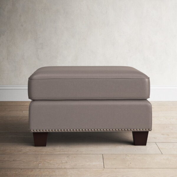 Fern Leather Ottoman