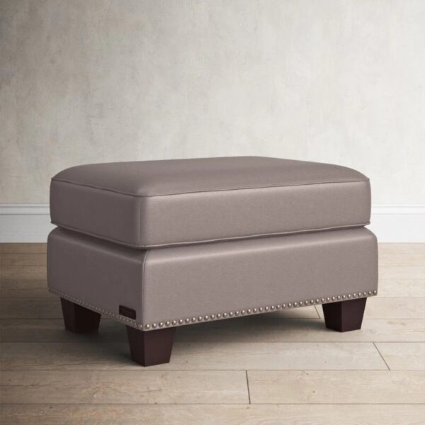 Fern Leather Ottoman 2