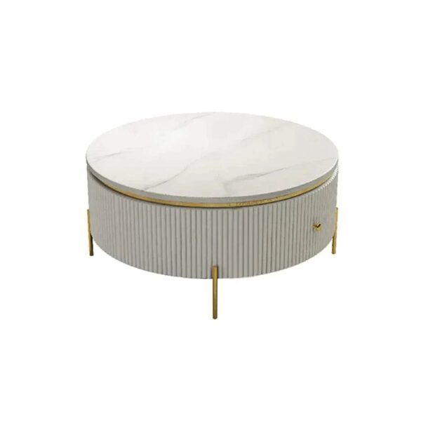 Stretta Centre Table With Ss Frame- Gold & Marble Top - A Crown Furniture