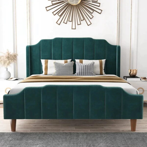 Bhalg Upholstered Without Storage Bed In Suede - A Crown Furniture