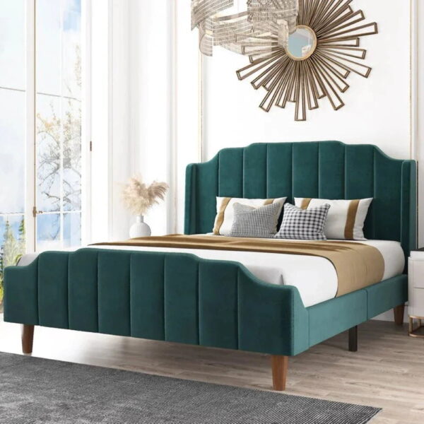 Bhalg Upholstered Without Storage Bed In Suede - A Crown Furniture