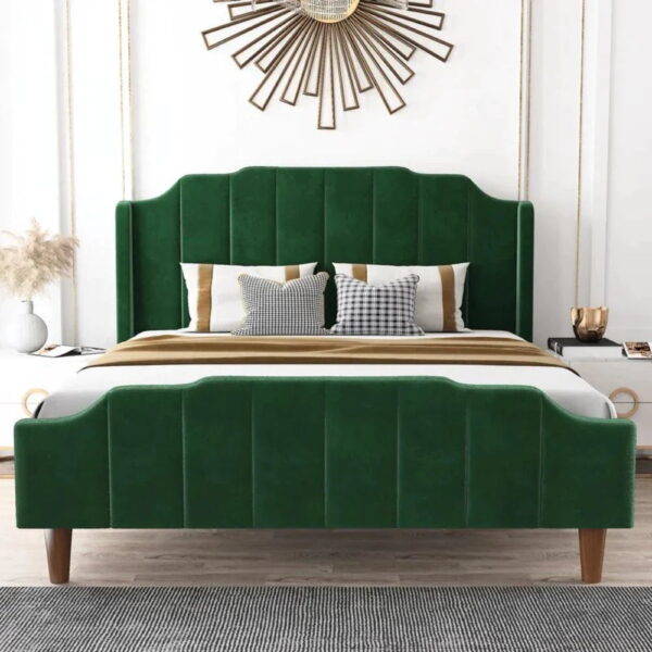 Bhalg Upholstered Without Storage Bed In Suede - A Crown Furniture