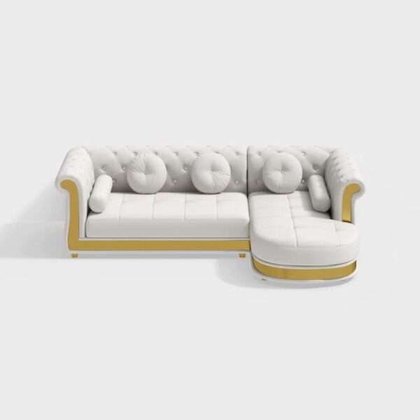 Biod Premium Modern Sofa Set In Beige Leatherette - A Crown Furniture