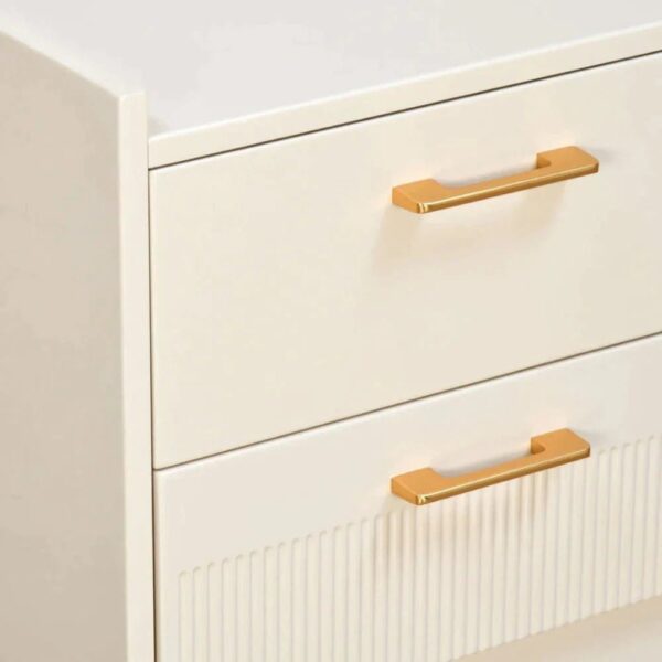 Noir Bedside Table With 2 Drawers In Pu Polish - A Crown Furniture